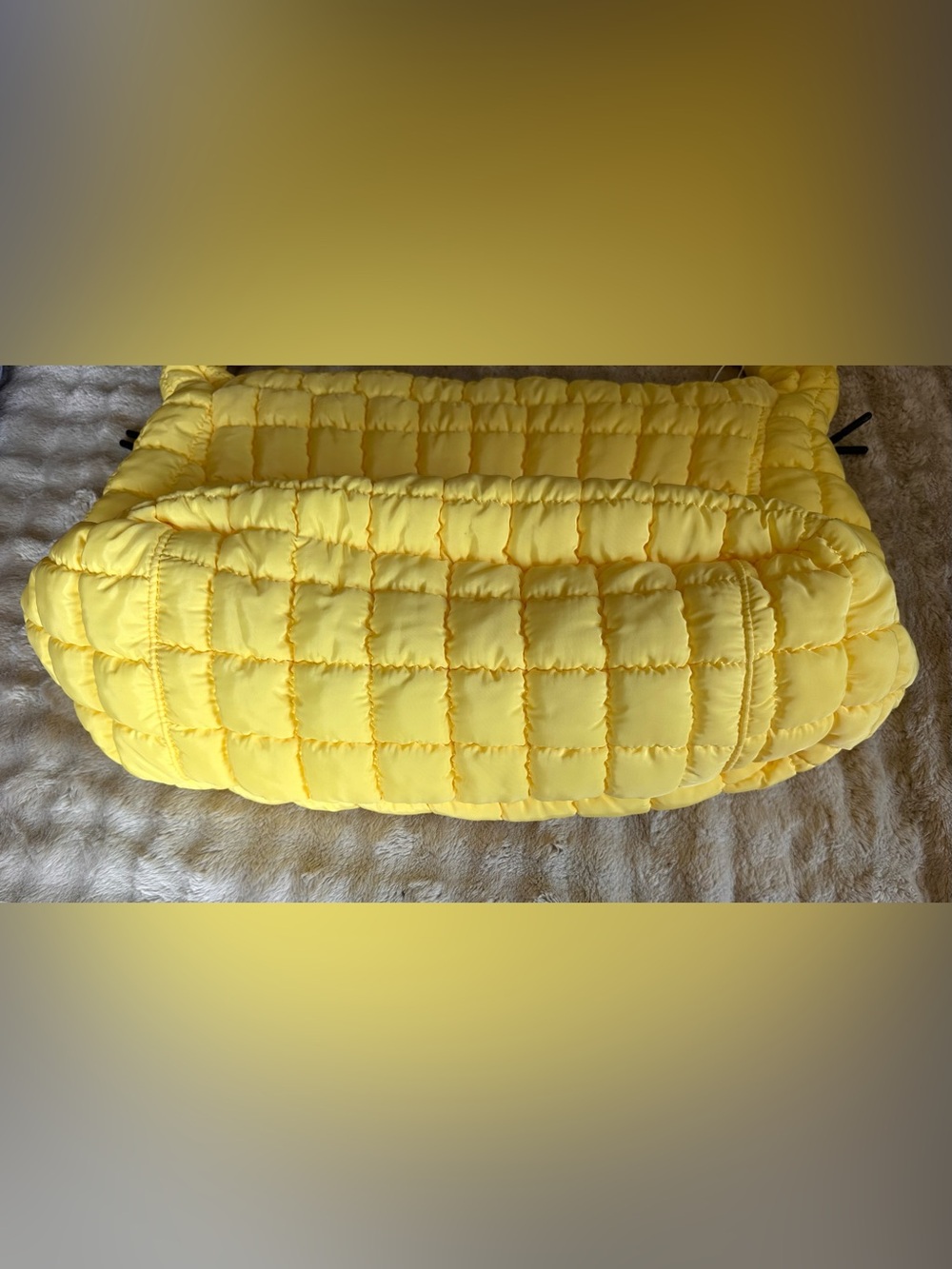 EUC FREE PEOPLE FP Movement Quilted Carryall Sun Yellow - Picture 7 of 9